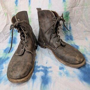 Bed Stu Brag Boot Lace Up Distressed Brown Leather Men Size 11